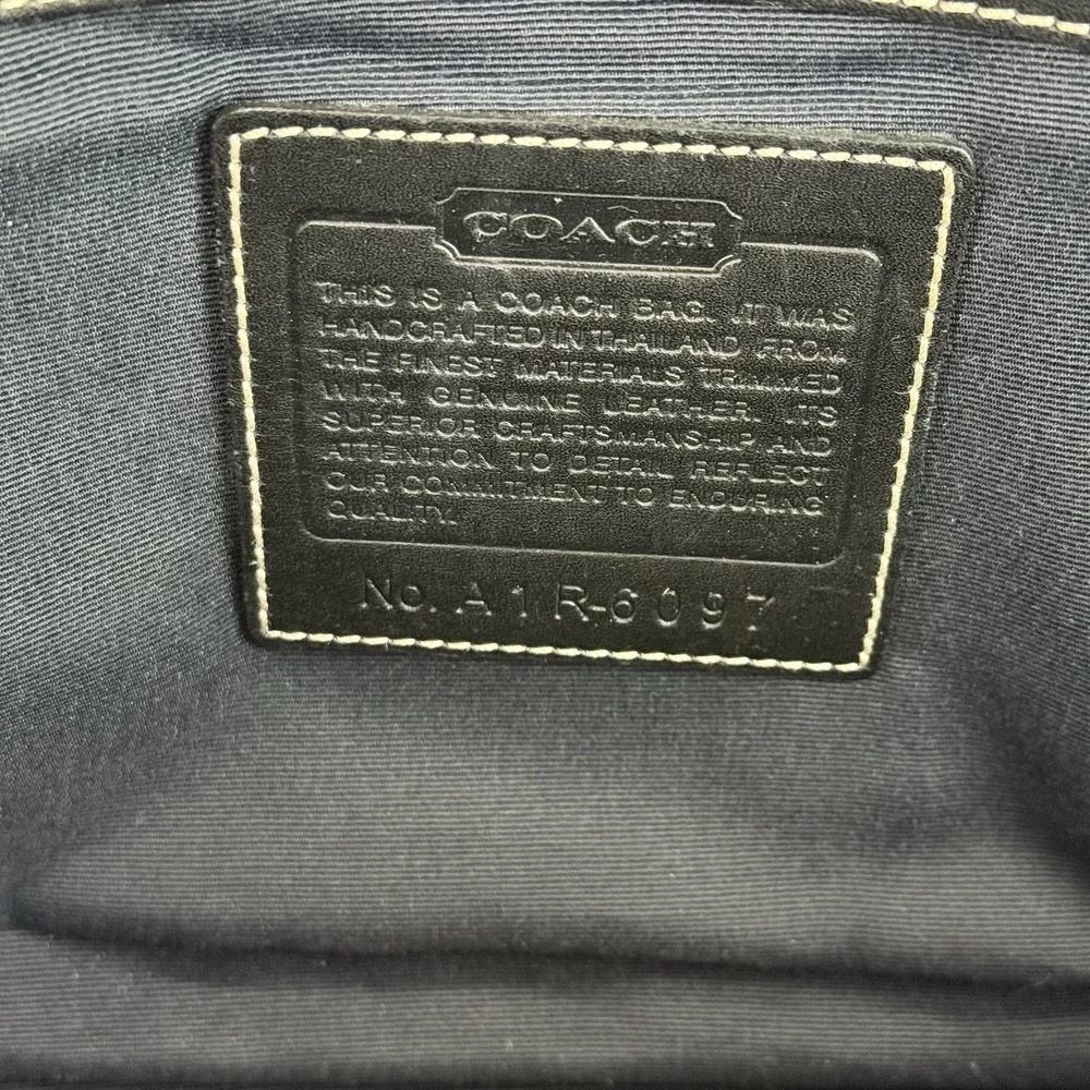 Coach Limited Edition Signature Black Jacquard Leather Satchel 6097 Logo Handbag